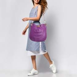 Pre Owned Marc by Marc Jacobs Purple Leather Classic Q Hillier Hobo