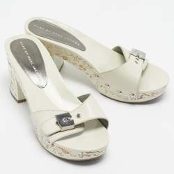 Marc by Marc Jacobs Cream Leather Slides Size 36