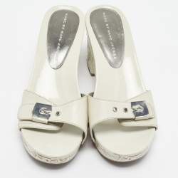 Marc by Marc Jacobs Cream Leather Slides Size 36