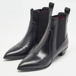 مملوكة مسبقًا Marc by Marc Jacobs Black Leather Ankle Boots Size 36