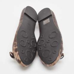 Pre Owned Marc by Marc Jacobs Brown Karung Leather Ballet Flats Size 38.5