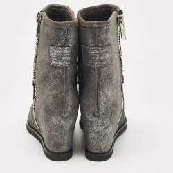 Marc by Marc Jacobs Silver Suede Ankle Length Boots Size 37