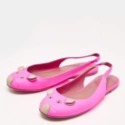 Marc by Marc Jacobs Pink Leather Mouse Slingback Flats Size 37