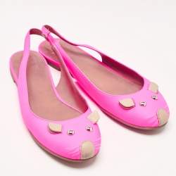 Marc by Marc Jacobs Pink Leather Mouse Slingback Flats Size 37