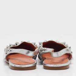 Marc by Marc Jacobs Silver Leather Slingback Flats Size 37