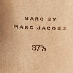 Pre Owned Marc by Marc Jacobs Silver Leather Ballet Flats Size 37.5