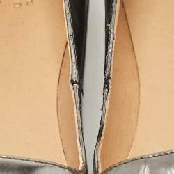 Pre Owned Marc by Marc Jacobs Silver Leather Ballet Flats Size 37.5