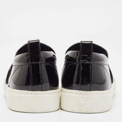 Marc by Marc Jacobs Black Patent Leather and Python Embossed Leather Broome Sneakers Size 36