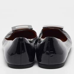 Pre Owned Marc by Marc Jacobs Black Patent Leather Ballet Flats Size 38.5
