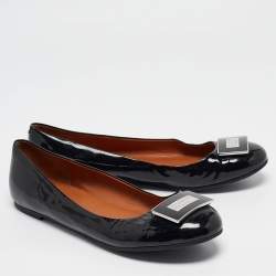 Pre Owned Marc by Marc Jacobs Black Patent Leather Ballet Flats Size 38.5