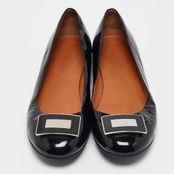 Pre Owned Marc by Marc Jacobs Black Patent Leather Ballet Flats Size 38.5