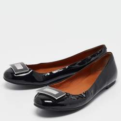 Pre Owned Marc by Marc Jacobs Black Patent Leather Ballet Flats Size 38.5
