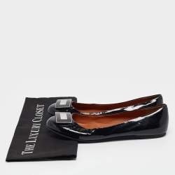 Pre Owned Marc by Marc Jacobs Black Patent Leather Ballet Flats Size 38.5