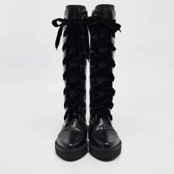 مملوكة مسبقًا Marc by Marc Jacobs Black Leather Knee Length Boots Size 39