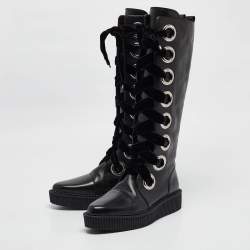 مملوكة مسبقًا Marc by Marc Jacobs Black Leather Knee Length Boots Size 39