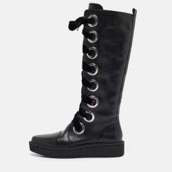 مملوكة مسبقًا Marc by Marc Jacobs Black Leather Knee Length Boots Size 39