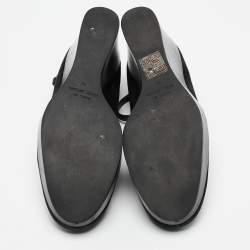 مملوكة مسبقًا Marc by Marc Jacobs Black Leather and Nubuck Leather Wedge Pumps Size 39