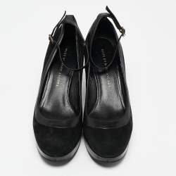 مملوكة مسبقًا Marc by Marc Jacobs Black Leather and Nubuck Leather Wedge Pumps Size 39