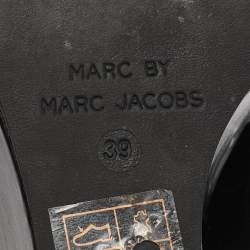 مملوكة مسبقًا Marc by Marc Jacobs Black Leather and Nubuck Leather Wedge Pumps Size 39