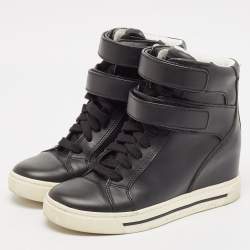 Marc by Marc Jacobs Black Leather High Top Sneakers Size 38