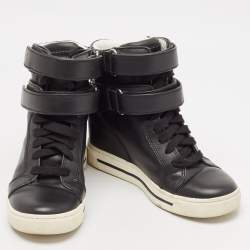 Marc by Marc Jacobs Black Leather High Top Sneakers Size 38