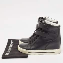 Marc by Marc Jacobs Black Leather High Top Sneakers Size 38