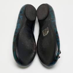 Marc by Marc Jacobs Blue/Black Heart Patent Leather Bow Ballet Flats Size 36