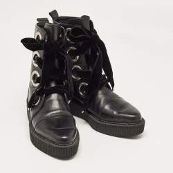 Marc by Marc Jacobs Black Leather Ankle Boots Size 36.5