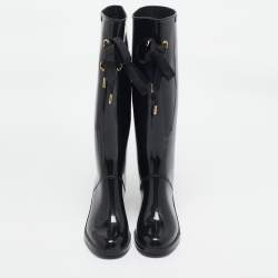 Pre Owned Marc by Marc Jacobs Black Rubber Rain Boots Size 37