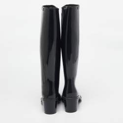 Pre Owned Marc by Marc Jacobs Black Rubber Rain Boots Size 37