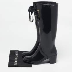 Pre Owned Marc by Marc Jacobs Black Rubber Rain Boots Size 37
