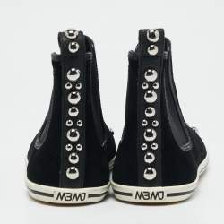 Marc by Marc Jacobs Black Suede Graham Studded High Top Sneakers Size 37