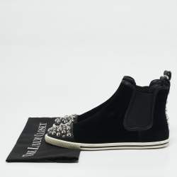 Marc by Marc Jacobs Black Suede Graham Studded High Top Sneakers Size 37