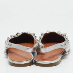 Marc by Marc Jacobs Silver Leather Studded Mouse Slingback Flats Size 37