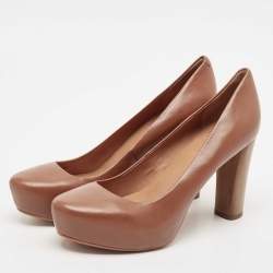 Marc by Marc Jacobs Brown Leather Platform Pumps Size 37