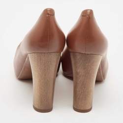 Marc by Marc Jacobs Brown Leather Platform Pumps Size 37
