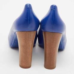 Marc by Marc Jacobs Blue Leather Block Heel Pumps Size 37