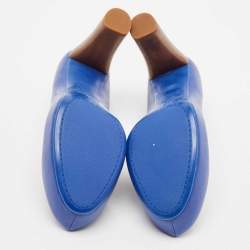 Marc by Marc Jacobs Blue Leather Block Heel Pumps Size 37