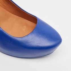 Marc by Marc Jacobs Blue Leather Block Heel Pumps Size 37