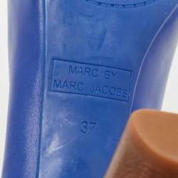 Marc by Marc Jacobs Blue Leather Block Heel Pumps Size 37