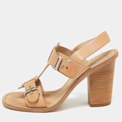 Marc by Marc Jacobs Beige Leather Slingback Sandals Size 37