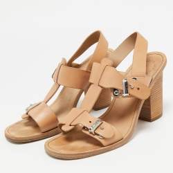 Marc by Marc Jacobs Beige Leather Slingback Sandals Size 37