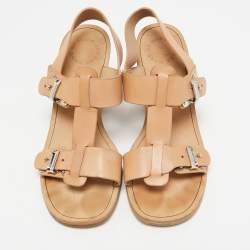 Marc by Marc Jacobs Beige Leather Slingback Sandals Size 37