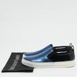 Marc by Marc Jacobs Blue Python Embossed Leather Broome Sneakers Size 36