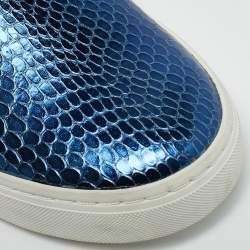 Marc by Marc Jacobs Blue Python Embossed Leather Broome Sneakers Size 36