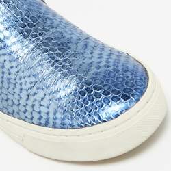 Marc by Marc Jacobs Blue/Black Python Embossed Leather Broome Sneakers Size 36