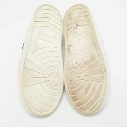 Marc by Marc Jacobs Blue/Black Python Embossed Leather Broome Sneakers Size 36