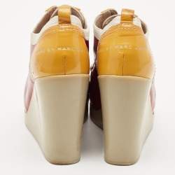 Marc by Marc Jacobs Red/Yellow Patent Leather Wedge Sneakers Size 37