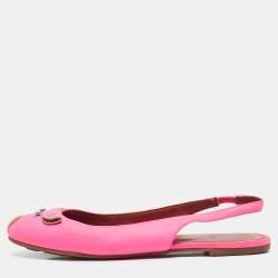 Marc by Marc Jacobs Pink Leather Studded Mouse Slingback Flats Size 37