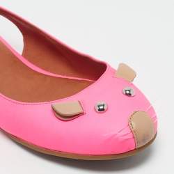 Marc by Marc Jacobs Pink Leather Studded Mouse Slingback Flats Size 37